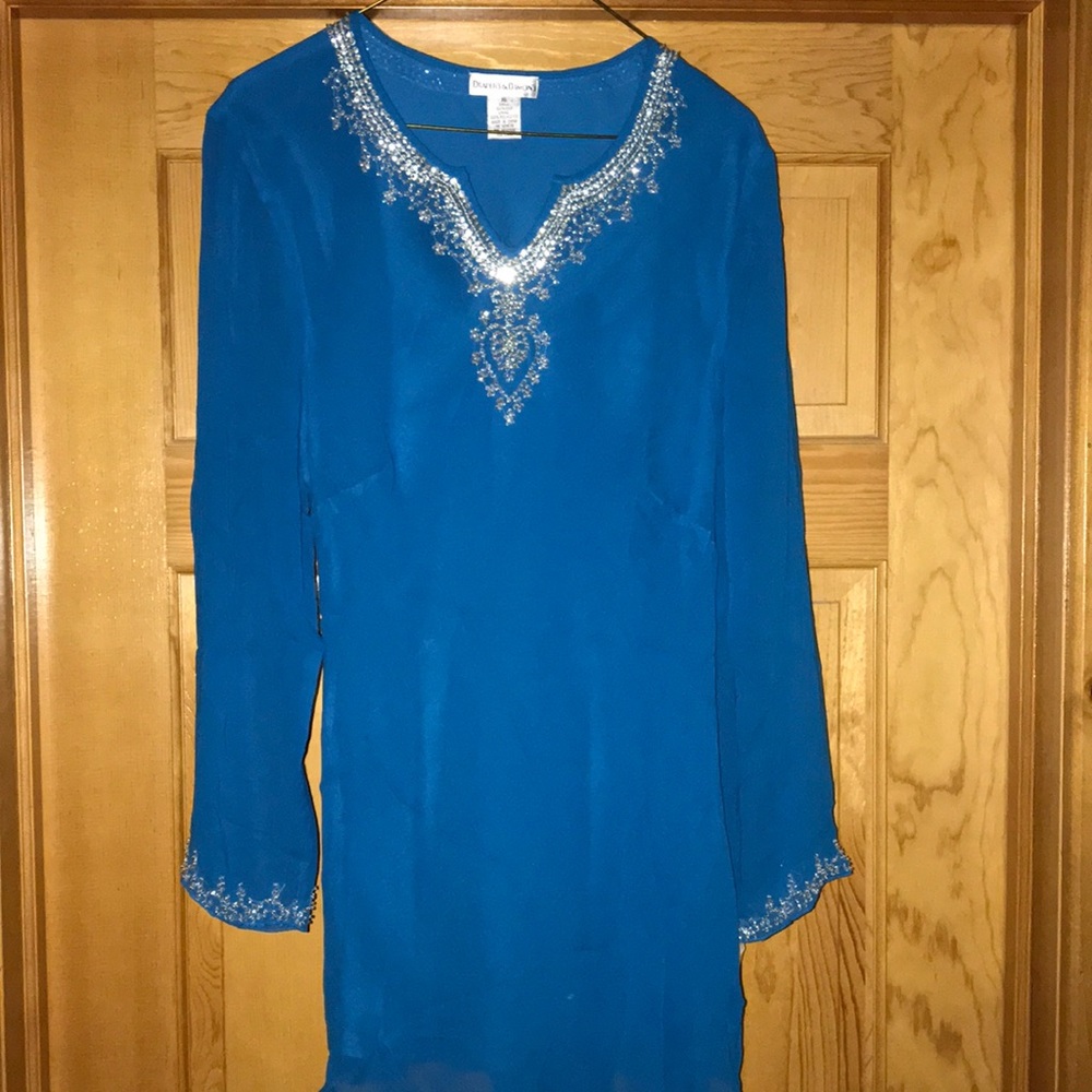Elegant Blue Embellished Tunic
